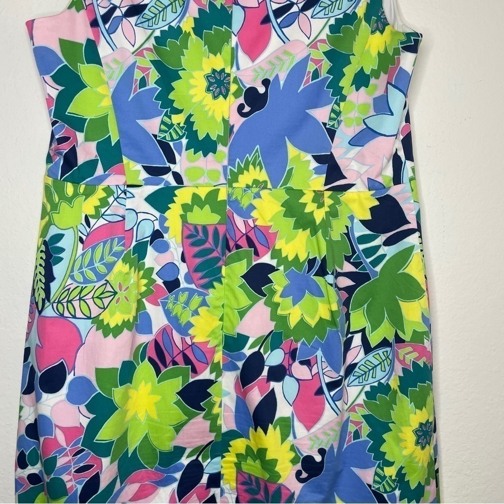 Talbots Floral Multicolor Sleeveless Sheath Dress Pink Blue Green Spring - Picture 6 of 9